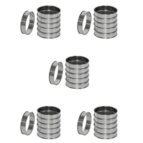 30 Pack 4 Polegadas Double Rolled English Muffin Rings, Aço Inoxidável Crumpet Rings, Tart Rings, Round 1