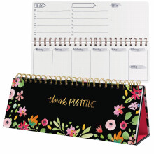 SIGEL JP100 Jolie Weekly diary undated - Flower Love - 100 g/m? - 30 x 11,4 cm - hardcover - 124 pages - Black, Green, Pink