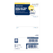 Filofax 68419 Refill for Year 2023 Personal Week On Two Pages Diary Sunday Start, White (68419-OS-2018)