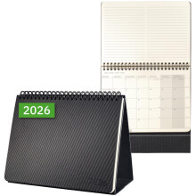 SIGEL C2681 Desktop planner Conceptum 2026-1 year - ca. A5 landscape - black - 2 pages = the month at the bottom and notes at the top - hardcover - 80