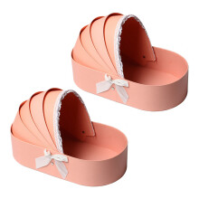 2X Berceau Boîte à Fleurs Rose Arrangement de Fleurs Panier Coffrets Cadeaux Romantique Fleur Florale Boîtes A