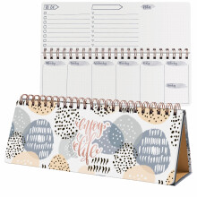 SIGEL JP101 Jolie Weekly diary undated - Apricot Inspiration - 100 g/m? - 30 x 11,4 cm - hardcover - 124 pages - White, apricot, Grey
