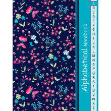 Alphabetical Notebook: 4 pages per letter / A4 Size /105 pages. Large Lined-Journal Organizer with A-Z Printed, Alphabetic Notebook. a4 notebook ...