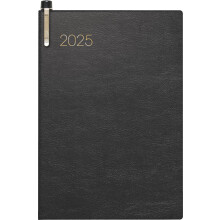 BRUNNEN Pocket Diary Model 723 (2025), 2 Pages = 1 Week, A7, 160 Pages, Soft Cover, Black