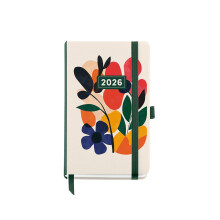 Miquelrius - Day per page 2026 diary, small format (90 x 140 mm), daily planning, hard cardboard cover, spiral, elastic closure, paper 80 g/m?,