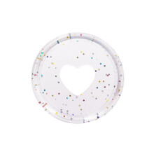 ITSYHPRO Loose Leaf Binding Discs Discbound Expansion Discs Heart Bind Discs for Scrapbooking(33pcs Clear Gold 1 inch/24 mm)