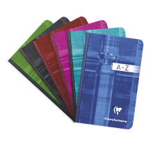 Clairefontaine 9599C - One Indexed Book Canvas Spine - Dimensions: 9x14 cm - 192 Small Square Pages - 90 g White Paper - Laminated Card Cover - Random