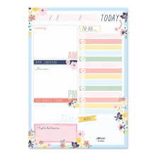 Pukka Pad, Carpe Diem Daily Desk Planner Pad with 60 Tear-Off Sheets of 100GSM Paper ? Includes To-Do List and Notes? 21 x 14.8cm ? Ditzy Floral
