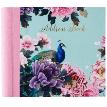 Design By Violet Exquisite Peacock Address Book Telephone Book Journal Organiser 520 Spaces Hard Back Cover Contemporary Design Gift Present 15cm x