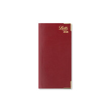 Letts of London Lexicon Slim vertical (landscape) week to view with appointments 2026 diary - Burgundy 26-TL3SBG