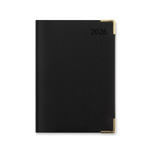 Letts of London Connoisseur A5 day to a page with appointments 2026 diary - Black 26-TC1XBK