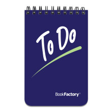 BookFactory to Do List Notebook/Mini to Do Journal/Pocket ToDo List Notepad, 120 Pages - 3 1/2" x 5 1/4", Durable Thick Translucent Cover, Wire-O