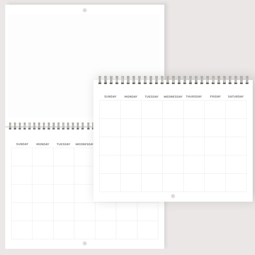 Photos - Other Office Equipment Blank Scrapbook Wall Calendar - Blank Wall Calendar,Undated Photo Calendar Make Your Own ,Spiral-Bound Hanging Monthly C 2025