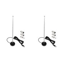 2X Magnetic Base FM Radio Antenna Telecopic for Sherwood Indoor Digital HD FM