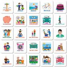 Smarfer - Magnetic Pictograms for Weekly Planner - 50 Pieces - English - for Kids - Outdoor Activities - Daily Routine - Autism Planner - Magnets -