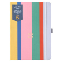 Busy B Diary - A5 Mid-Year Academic Diary - Busy Life Weekly Journal - Aug '25 - Aug '26 ? Multi Stripe Cover - Life Planner with Dual Schedules, Year