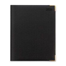 Letts of London Connoisseur Quarto vertical week to view with appointments 2026 diary - Black 26-TC3YBK