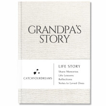 CATCHYOURDREAMS Grandpa's Story Journal (Linen Hardcover) - A Family Keepsake with + 250 Prompts to Share His Life Story and Memories