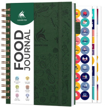 Clever Fox Food Journal Spiral - Daily Food Diary, Meal Prep Planner to Track Calories & Nutrients, Weight Loss Tracker Notebook (Forest Green)