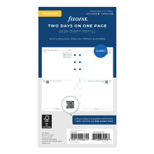 Filofax Personal two days per page 3 language 2026 diary 26-68423