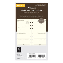 Filofax Personal week on two pages cotton cream 5 Language 2026 diary 26-68413