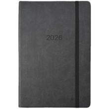 Orbitron 2026 A4 / A5 / A6 Elastic Clouser Diary Day A Page Diaries Full Year Journal Calendar Planner (Black, A5 Dap)