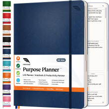 Roterunner Purpose Planner Notebook B5 7.5?x9.8? Undated Planner 2025 Daily Weekly and Monthly Productivity Goal Setting Tool for Work Home