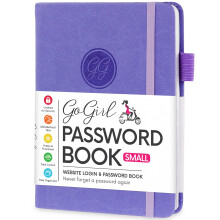 GoGirl Password Book with Alphabetical tabs ? Internet Address & Password Keeper Logbook for Password Organization, Journal Notebook for Saving