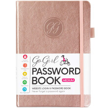 GoGirl Password Book with Alphabetical tabs ? Internet Address & Password Keeper Logbook for Password Organization, Journal Notebook for Saving