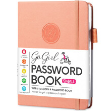 GoGirl Password Book with Alphabetical tabs ? Internet Address & Password Keeper Logbook for Password Organization, Journal Notebook for Saving