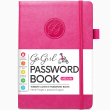 GoGirl Password Book with Alphabetical tabs ? Internet Address & Password Keeper Logbook for Password Organization, Journal Notebook for Saving