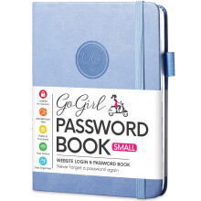 GoGirl Password Book with Alphabetical tabs ? Internet Address & Password Keeper Logbook for Password Organization, Journal Notebook for Saving