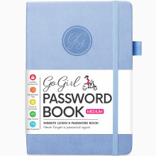 GoGirl Password Book with Alphabetical tabs ? Internet Address & Password Keeper Logbook for Password Organization, Journal Notebook for Saving