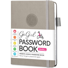GoGirl Password Book with Alphabetical tabs ? Internet Address & Password Keeper Logbook for Password Organization, Journal Notebook for Saving
