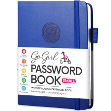 GoGirl Password Book with Alphabetical tabs ? Internet Address & Password Keeper Logbook for Password Organization, Journal Notebook for Saving