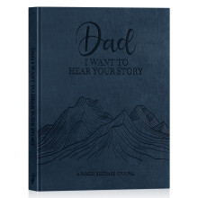 Lanpn Dad Life Story Journal with 300+ Questions, Dads Memory Keepsake Book to Fill Out Leather Father Story Guided Journal to Share Life & Love,