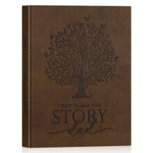 Lanpn Dad Life Story Journal with 300+ Questions, Dads Memory Keepsake Book to Fill Out Leather Father Story Guided Journal to Share Life & Love,