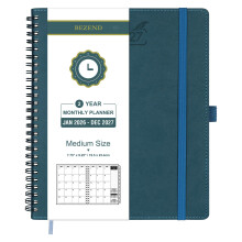 BEZEND Month to View Diary 2026-2027 with Notes (Jan 26 - Dec 27), Monthly Planner 23.4 x 19.6cm - 120 GSM Thick Paper, 2 Year Spiral Calendar with