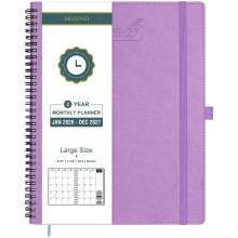 BEZEND Month to View Diary 2026-2027 with Notes (Jan 26 - Dec 27), Monthly Planner 28.5 x 22.5cm - 120 GSM Thick Paper, 2 Year Spiral Calendar with