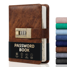 WEMATE Password Book with Lock, Password Book with Alphabetical Tabs 600+ Password Spaces, Password Logbook with Lock, Password Keeper for Computer