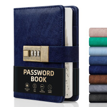 WEMATE Password Book with Lock, Password Book with Alphabetical Tabs 600+ Password Space, Internet Address, and Password Organizer Logbook with Lock,