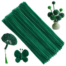 100 Pcs Green Pipe Cleaners, Pipe Cleaners, PipeCleaners for Craft Flowers, Chenille Stems Craft Supplies for DIY and Project Decoration