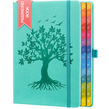 ZXHQ Password Book with Colorful Alphabetical Tabs, 8.4" x 5.8" Hardcover Password Keeper Organizer for Managing Internet Website Addresses and