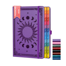 HwxBen Password Book with Colourful Alphabetical Tabs, Hardcover Internet Password Keeper for Organised Website Address Logins and Passwords, Ideal