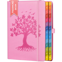 ZXHQ Password Book with Colorful Alphabetical Tabs, 8.4" x 5.8" Hardcover Password Keeper Organizer for Managing Internet Website Addresses and Logins