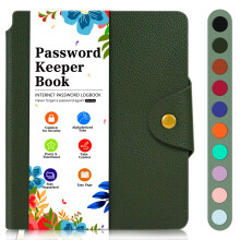 Password Book with Alphabetical Tabs, PU Leather Password Book Small, Password Organizer for Internet Website Login, Password Logbook to Record