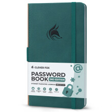 Clever Fox Password Book 2nd Edition ? Hardcover Password Keeper with Laminated Alphabetical Tabs ? Internet Address Notebook & Login Details