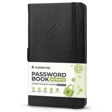 Clever Fox Password Book 2nd Edition ? Hardcover Password Keeper with Laminated Alphabetical Tabs ? Internet Address Notebook & Login Details