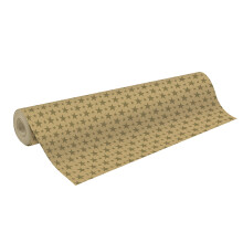 Clairefontaine 223905C - A Reel of Gift Paper - Raw Kraft Paper 70g - Dimensions: 50x0,70m - Pattern: Golden stars- wrapping, ideal for professional
