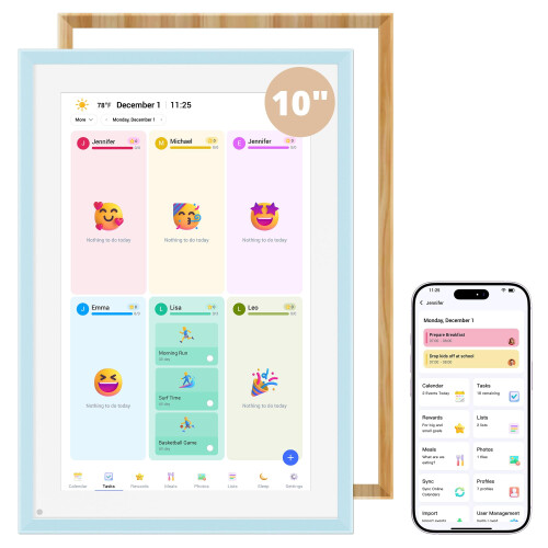 2026 Digital Calendar with 2 Replaceable Frames, 10 Inch Electronic Calendar Planner for Chore Chart and Home Organization, Interactive Touch Screen